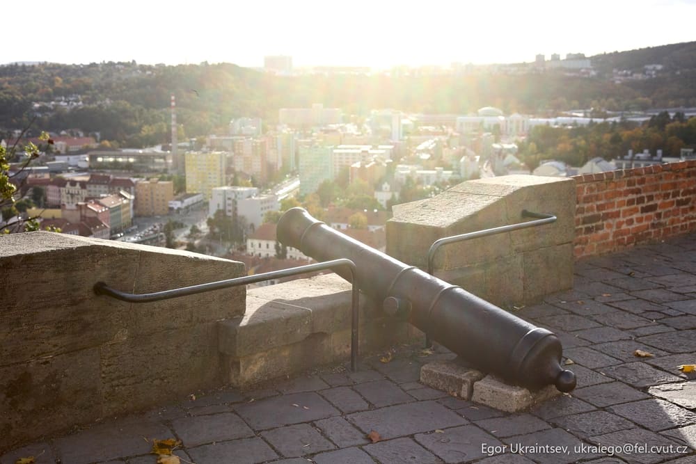 Cannon on top of a building