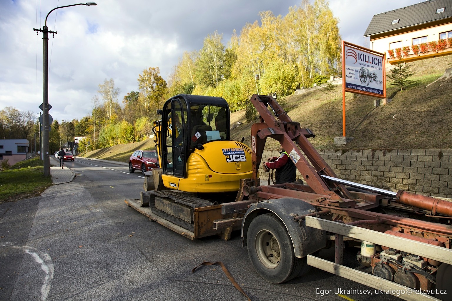 Construction vehicle parked