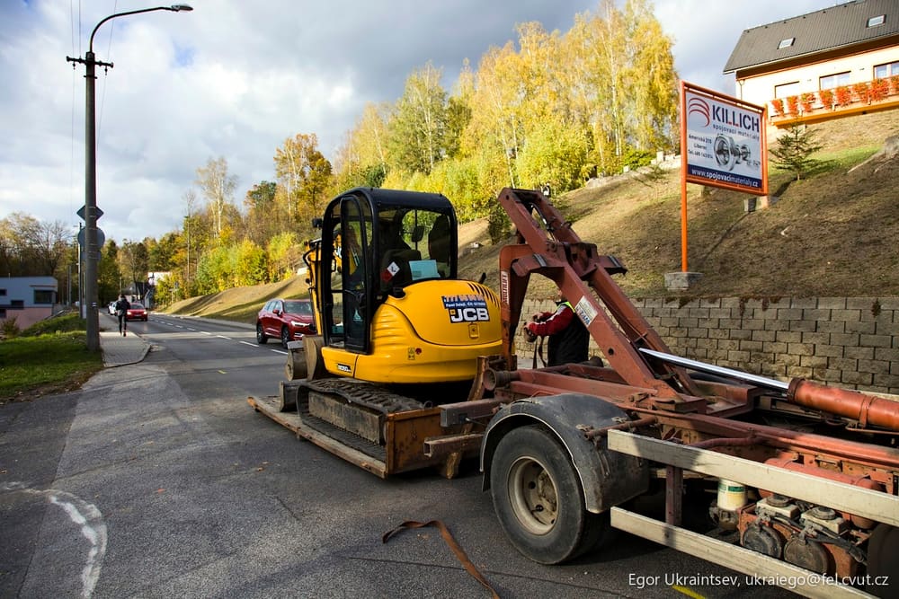 Construction vehicle parked