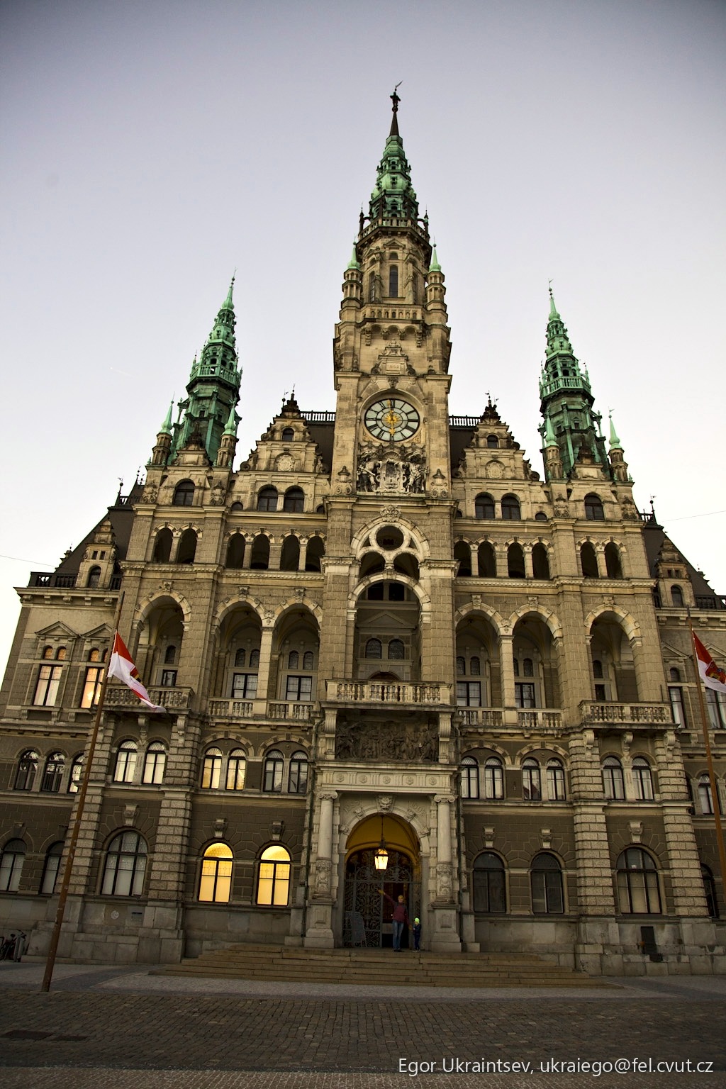Large building with a clock