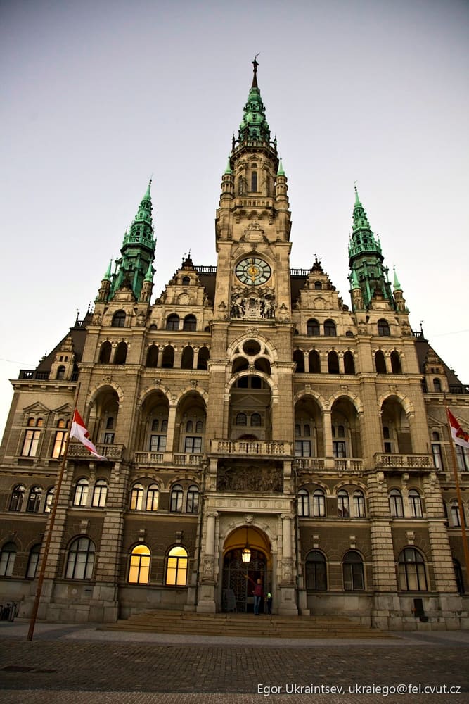 Large building with a clock