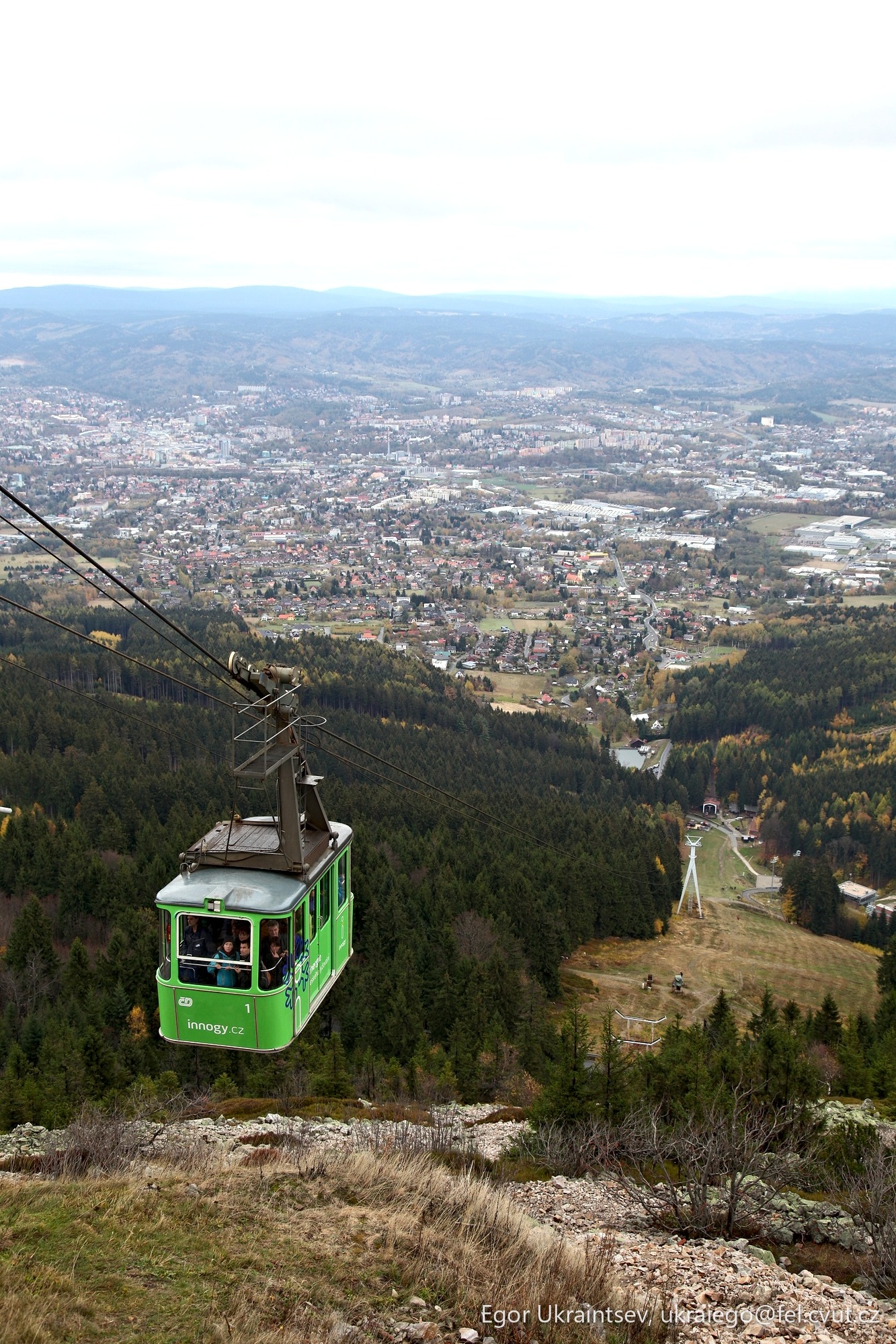 Cable car going up