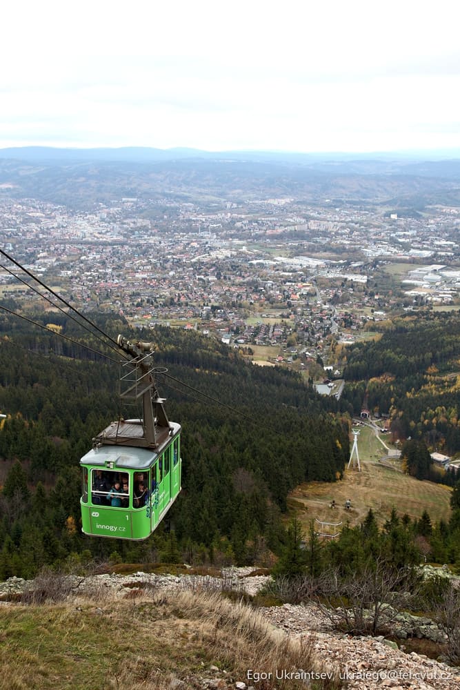 Cable car going up