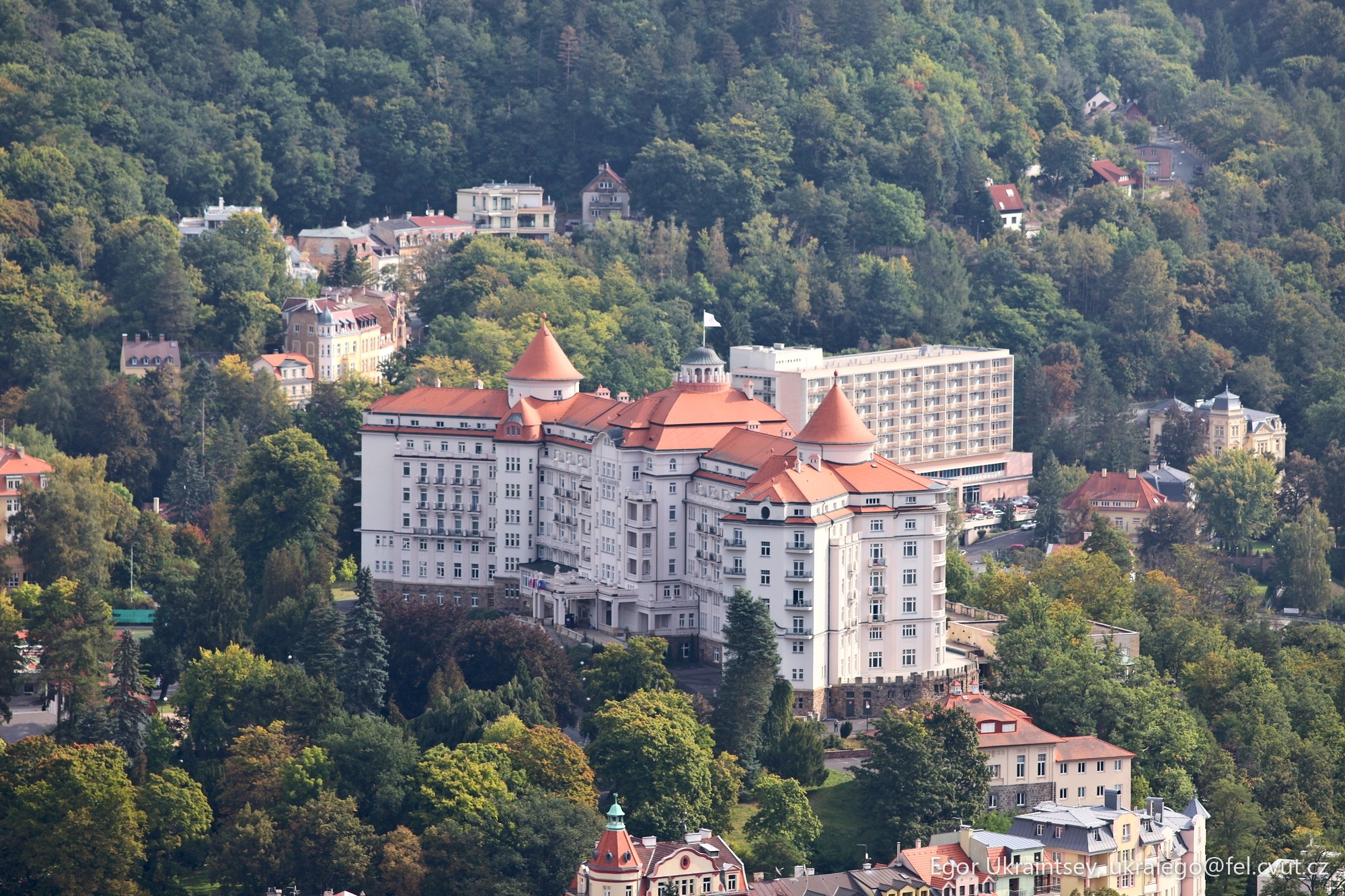 Large white building surrounded