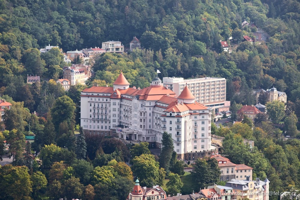 Large white building surrounded