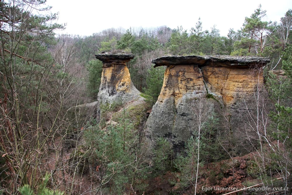 Rock formation in the woods
