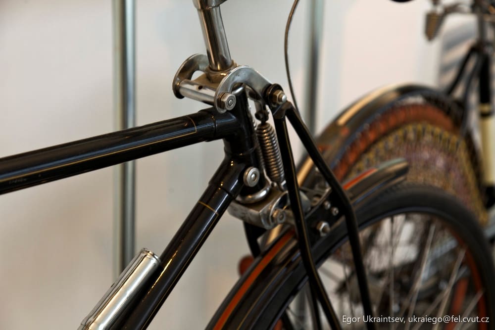Bicycle parked in a garage