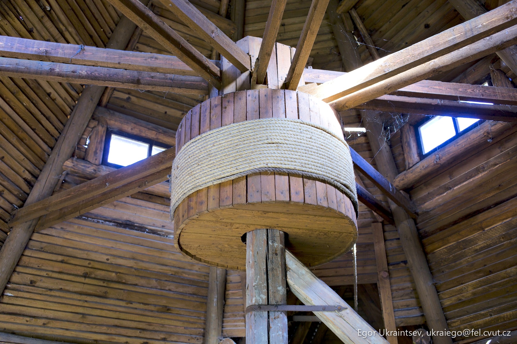 Inside of a wooden structure