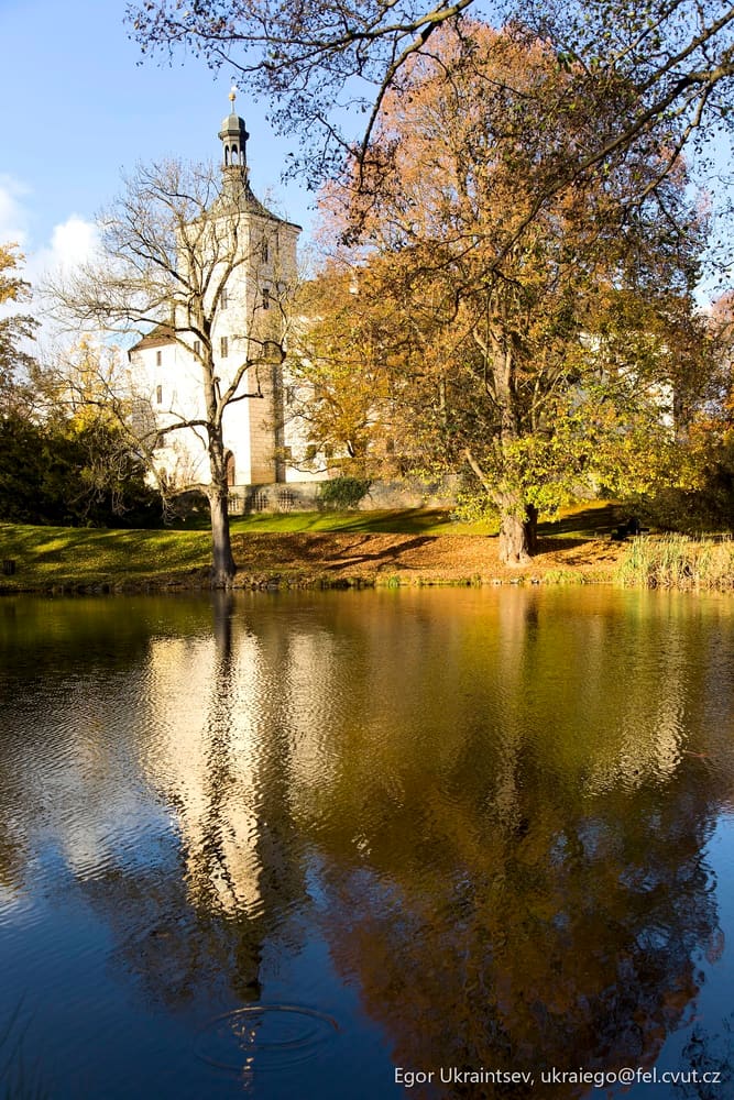 Church and a lake