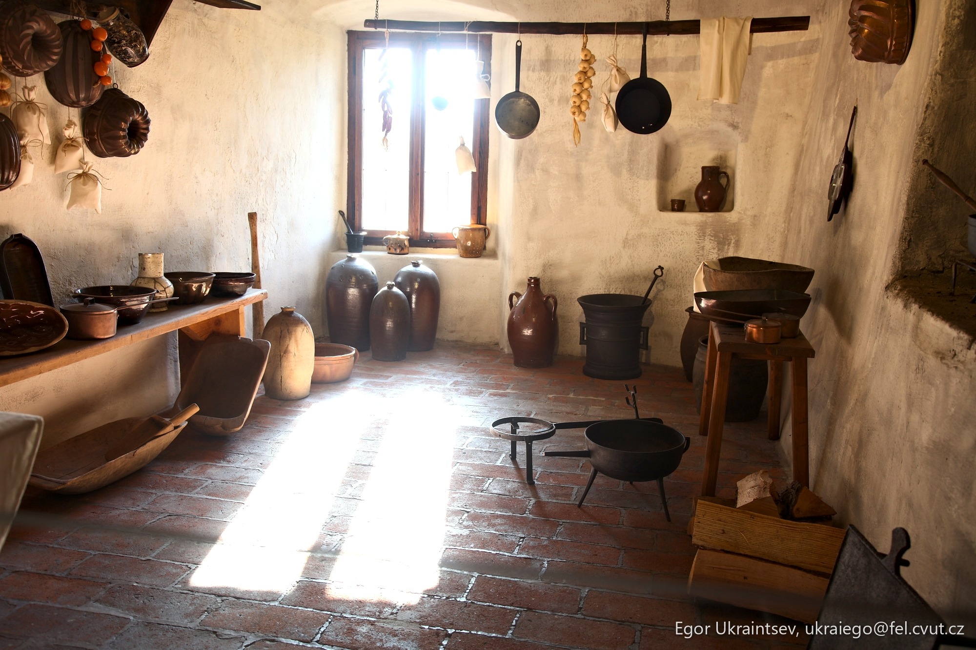 Old kitchen with pots
