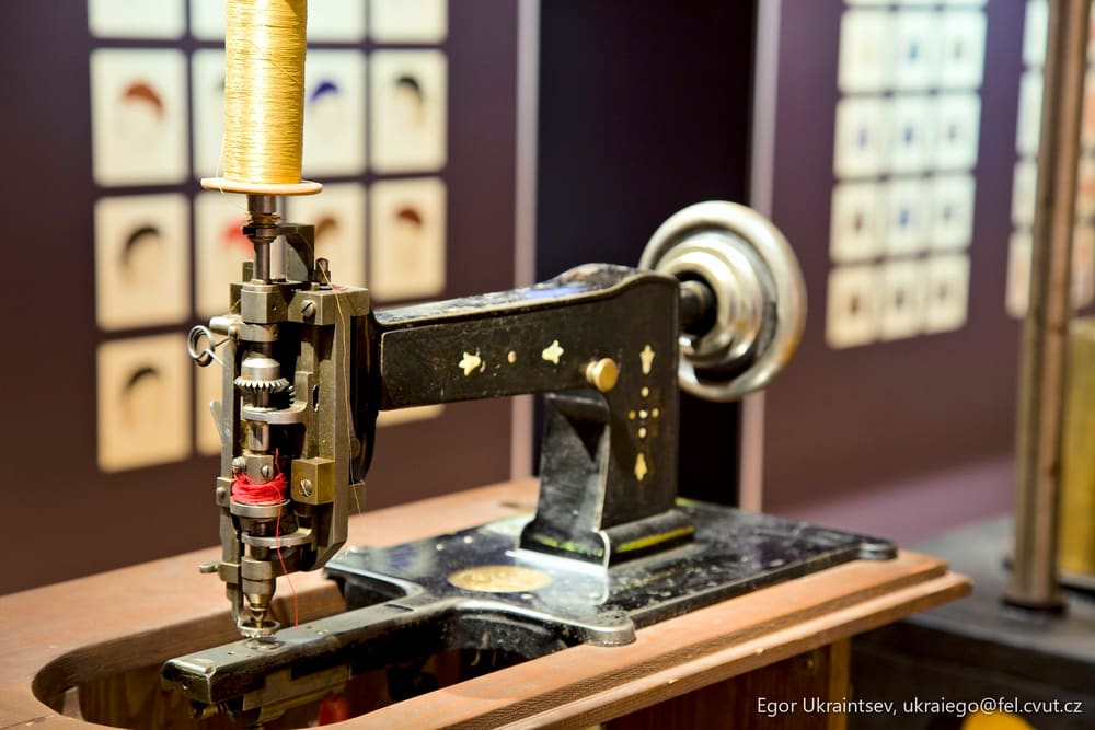 Sewing machine on a table