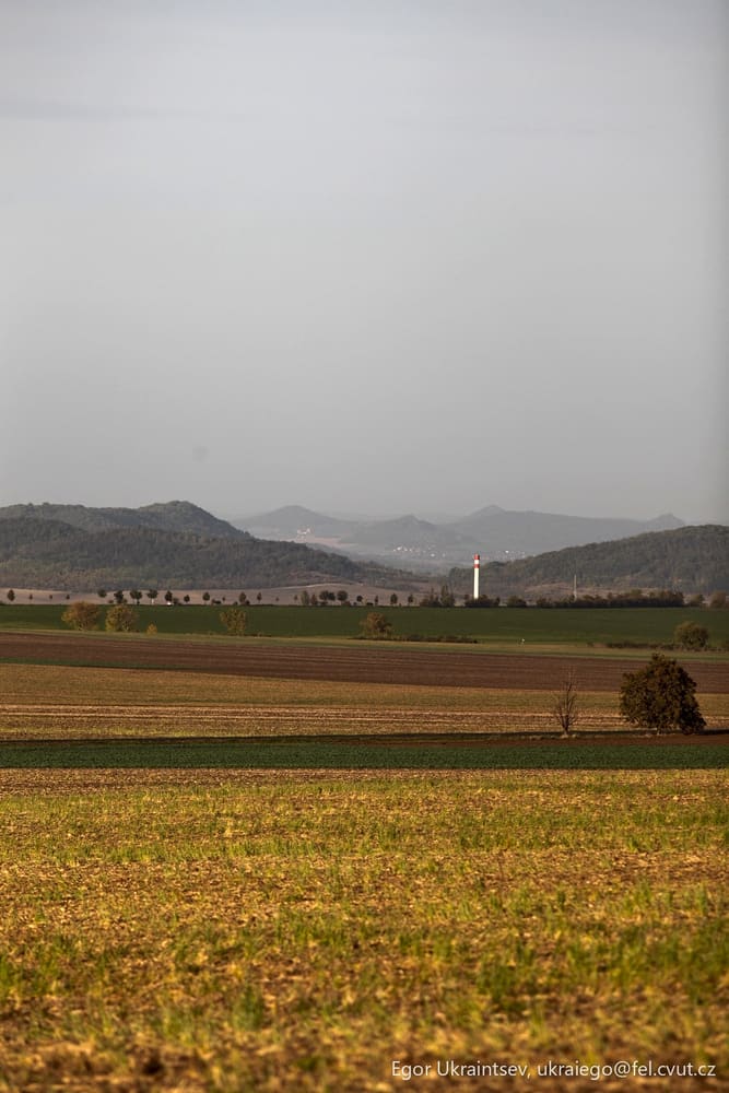 Field with a lighthouse