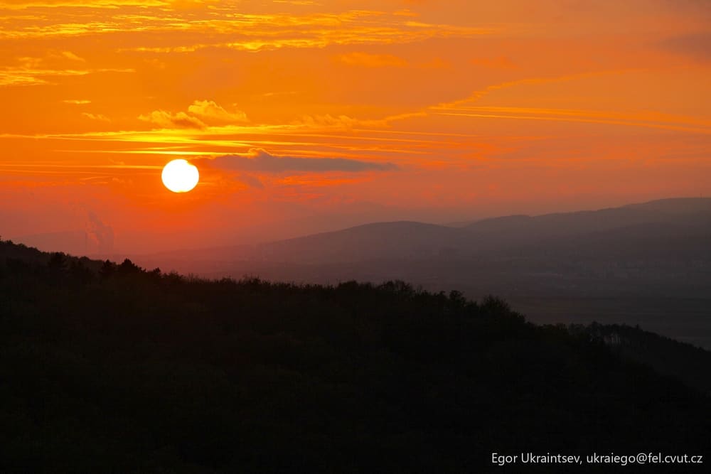 Sun setting over the mountains