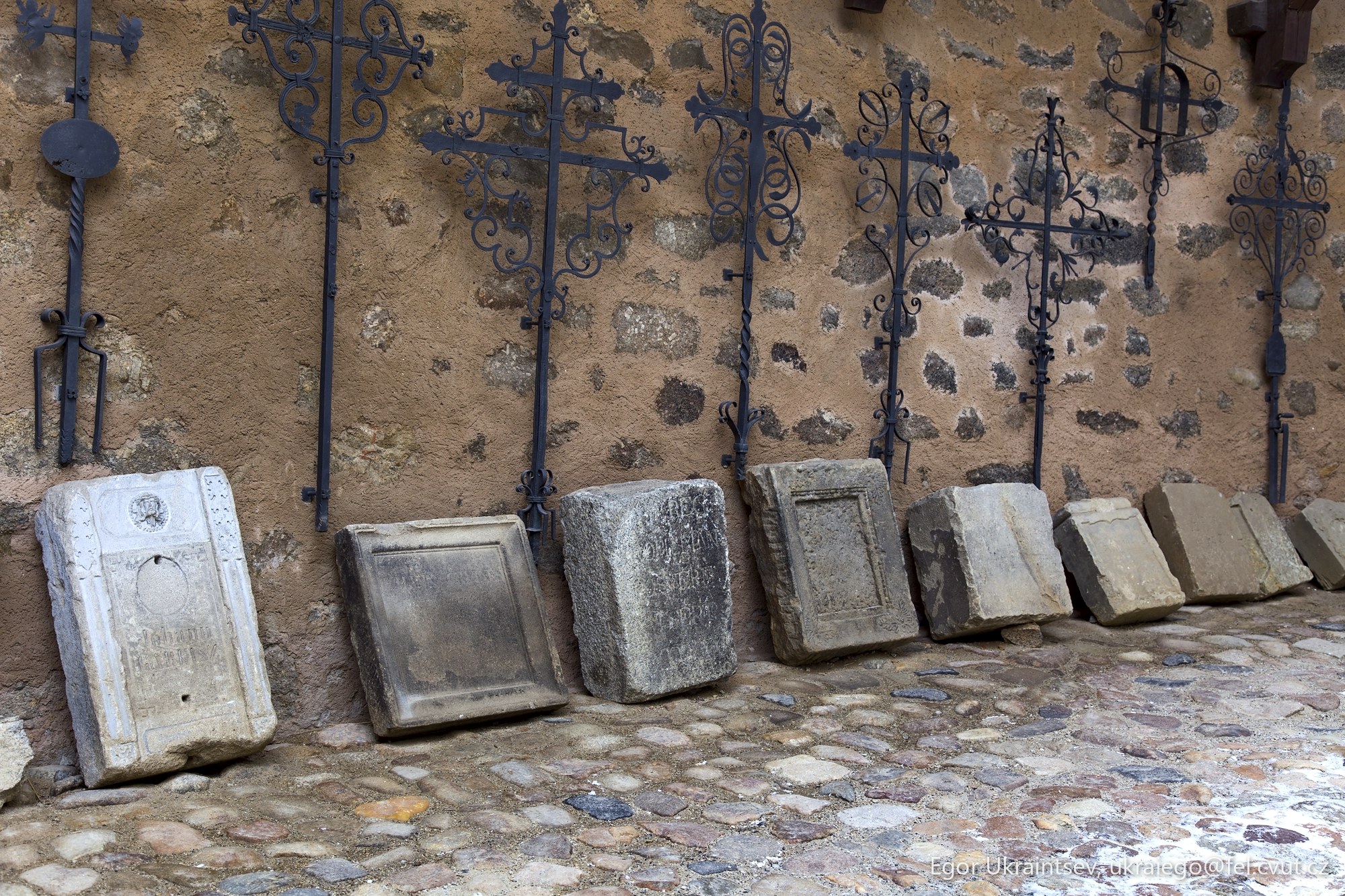Row of tombstones