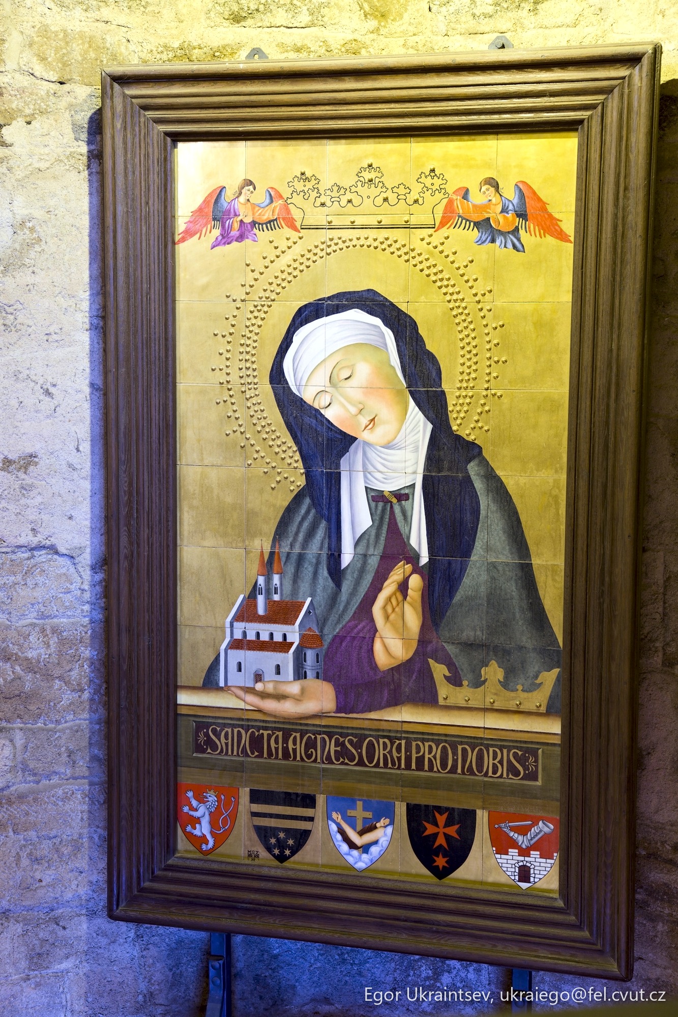 Painting of a nun holding
