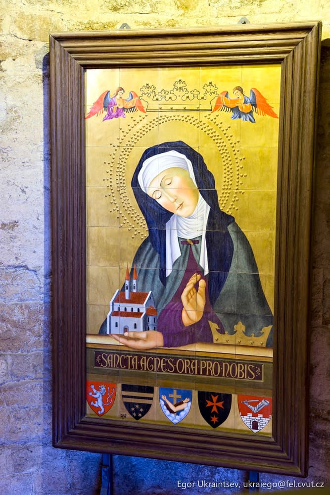 Painting of a nun holding