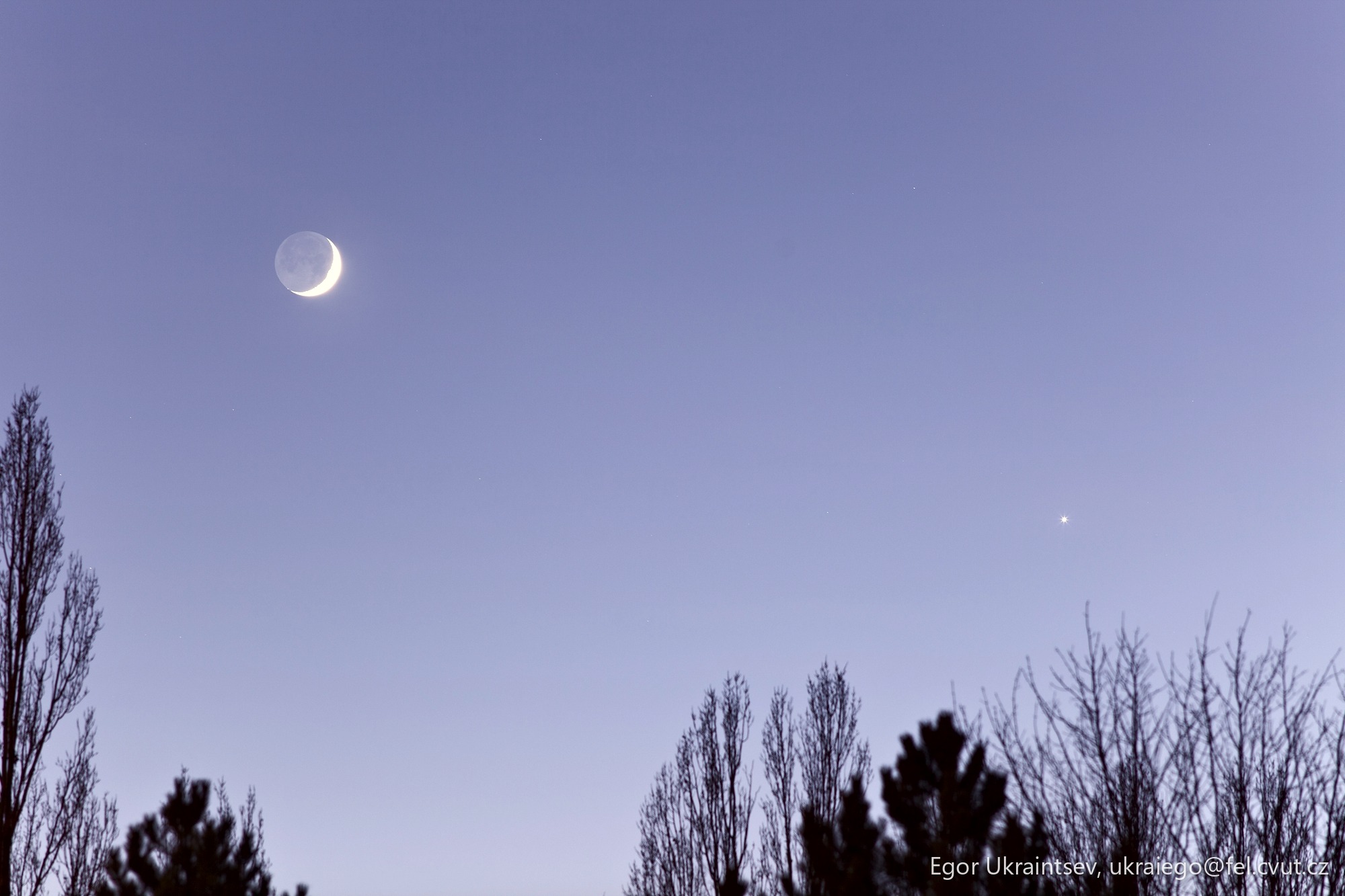 Moon in a clear blue