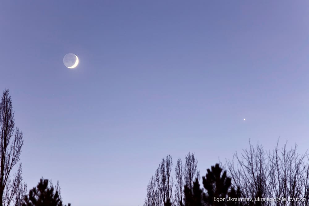 Moon in a clear blue