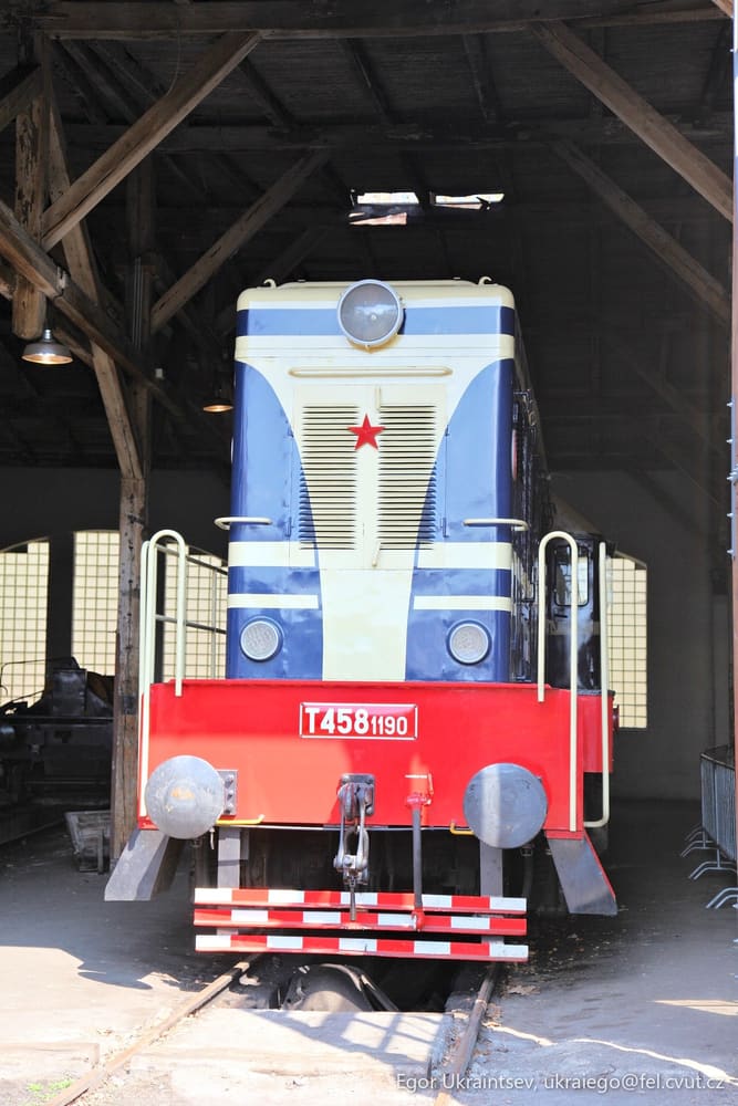Train in a shed