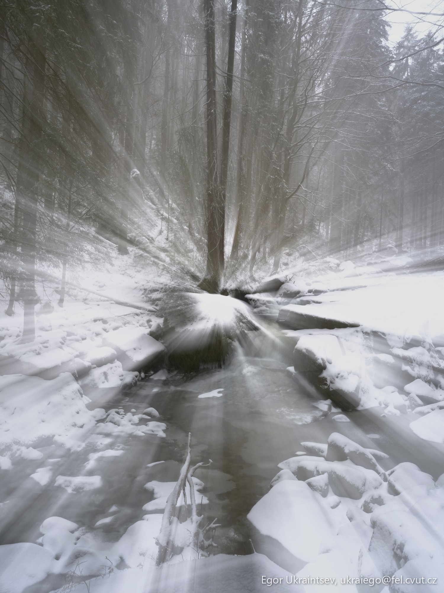Stream in the snow