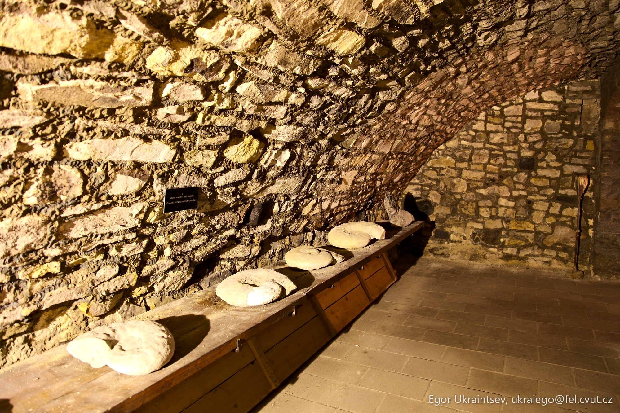 Stone wall with bowls