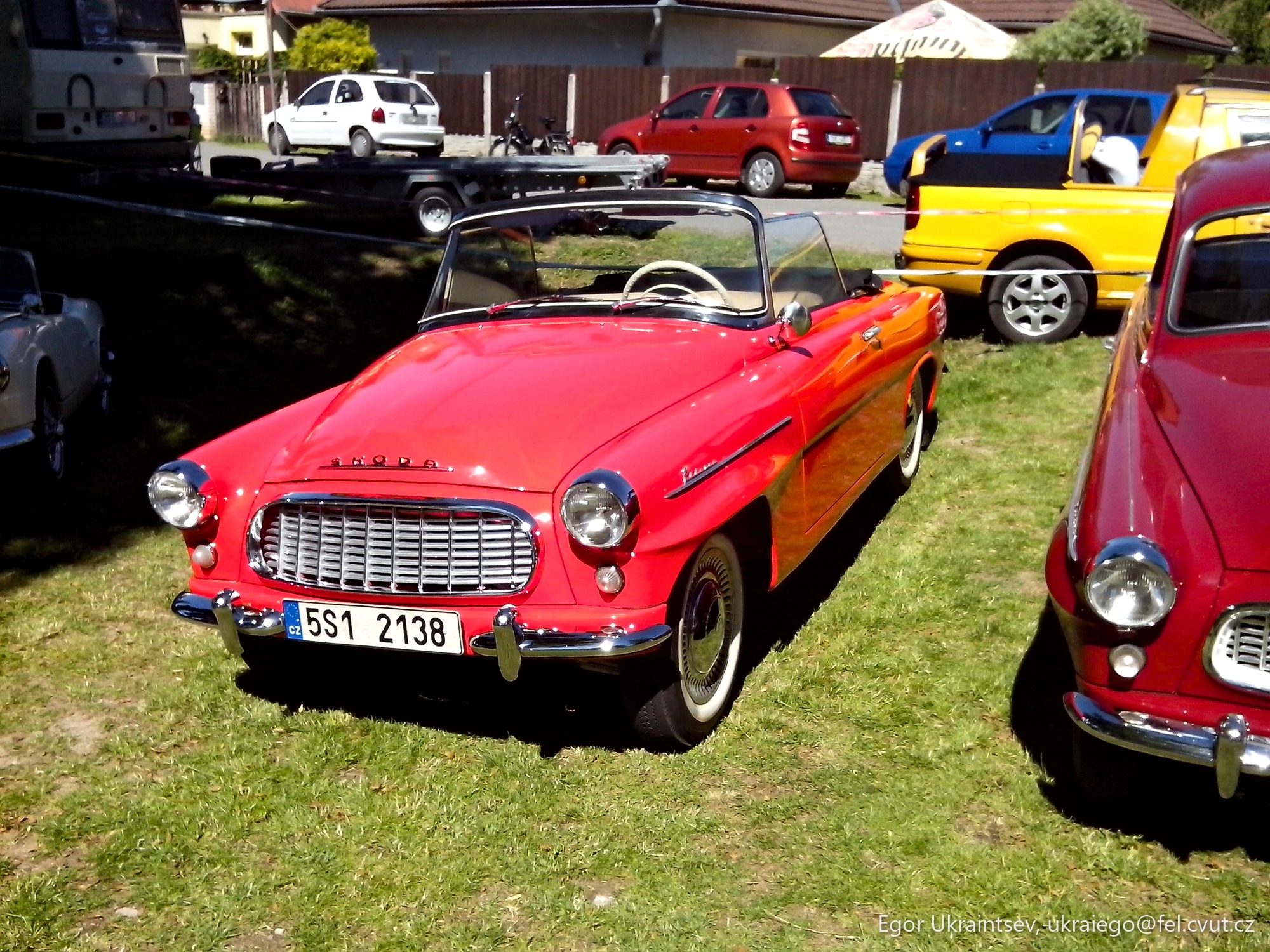 Vintage cars parked