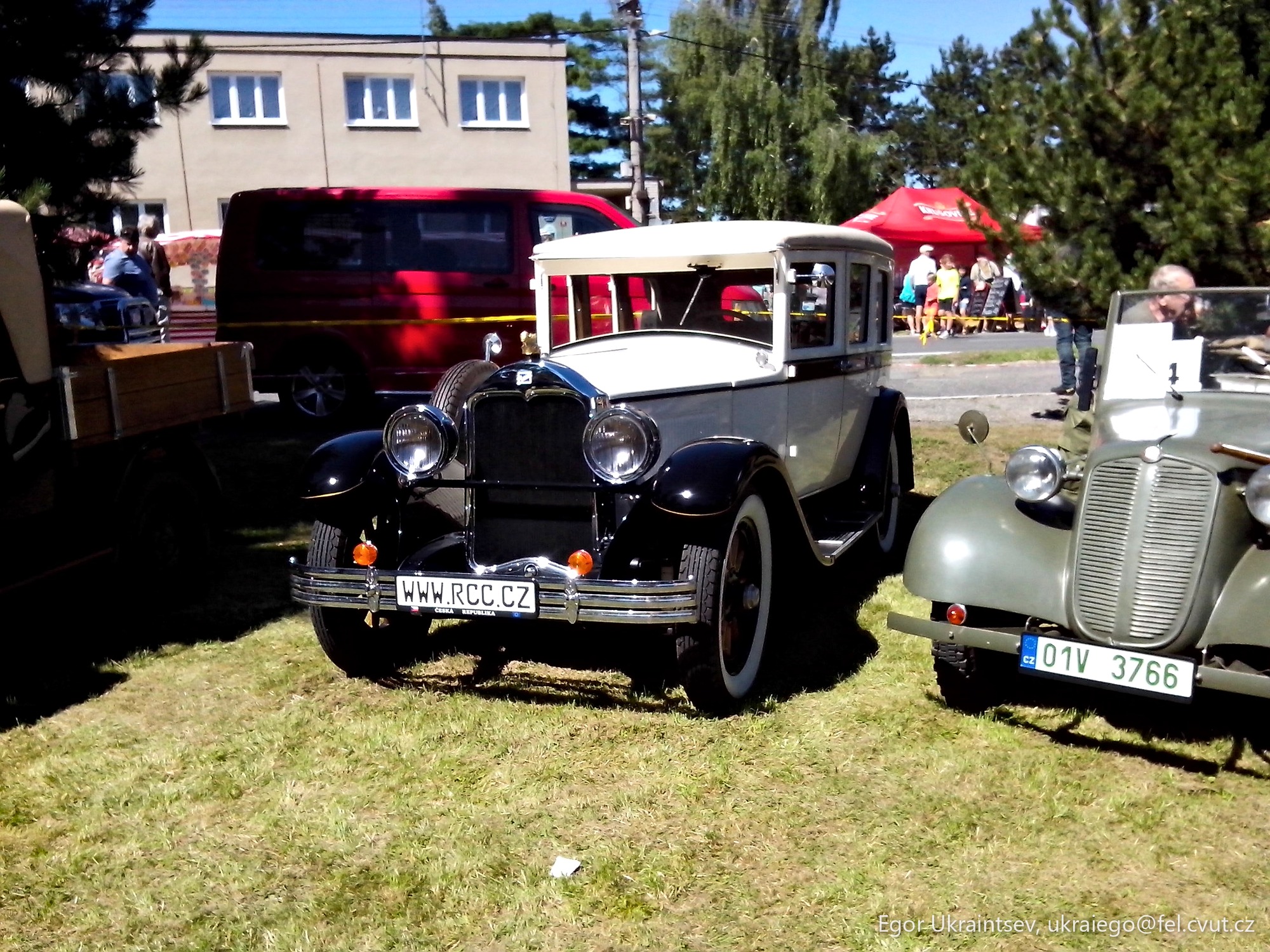 Vintage cars parked