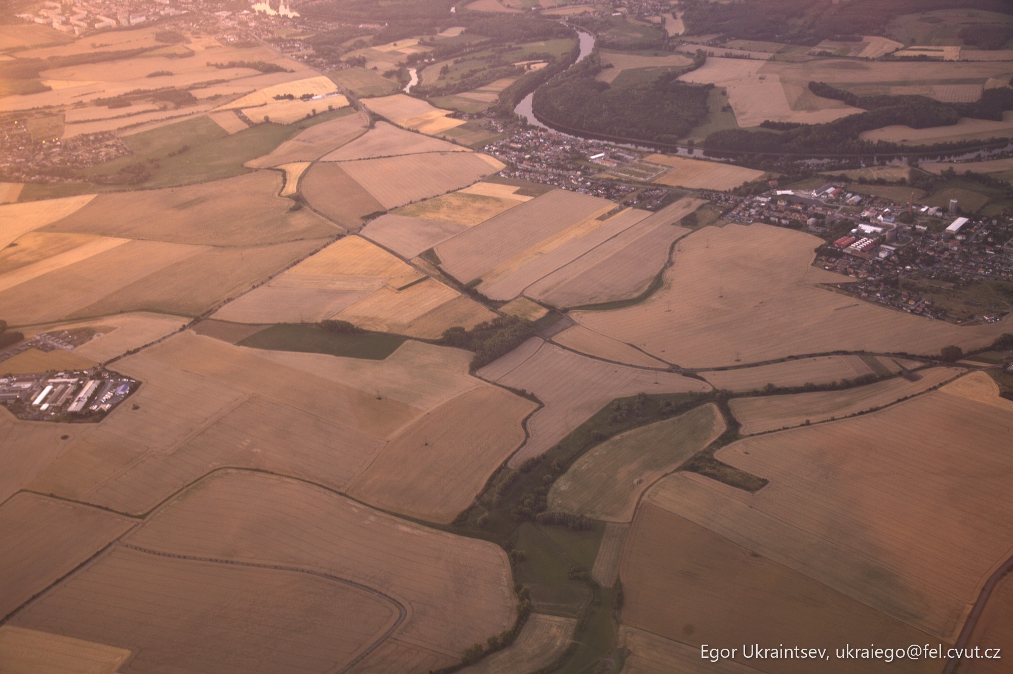 Aerial view of a rural