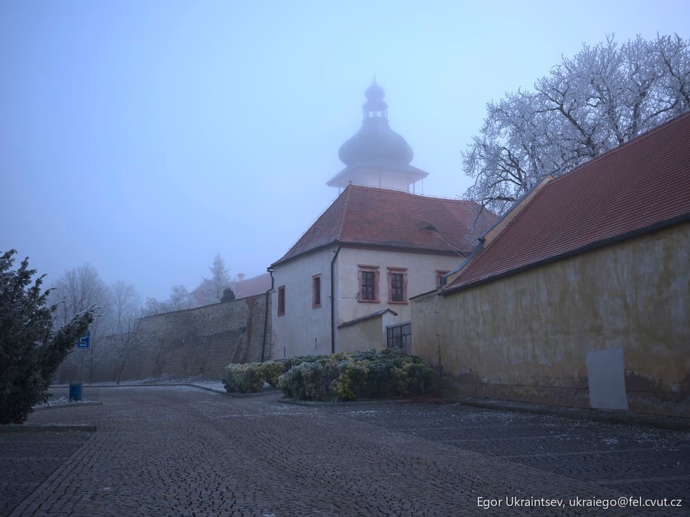 Church in the fog