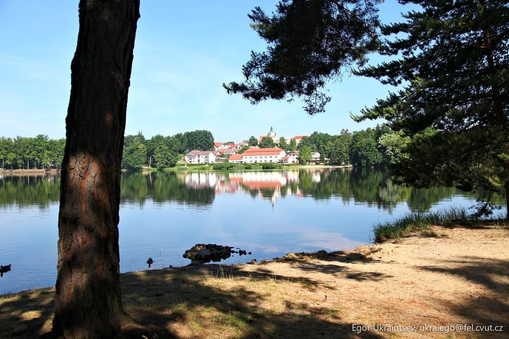 Lake with a house