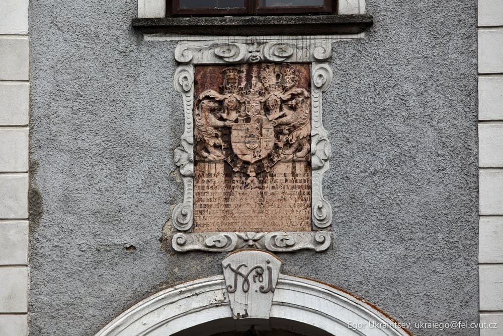 Old building with a plaque