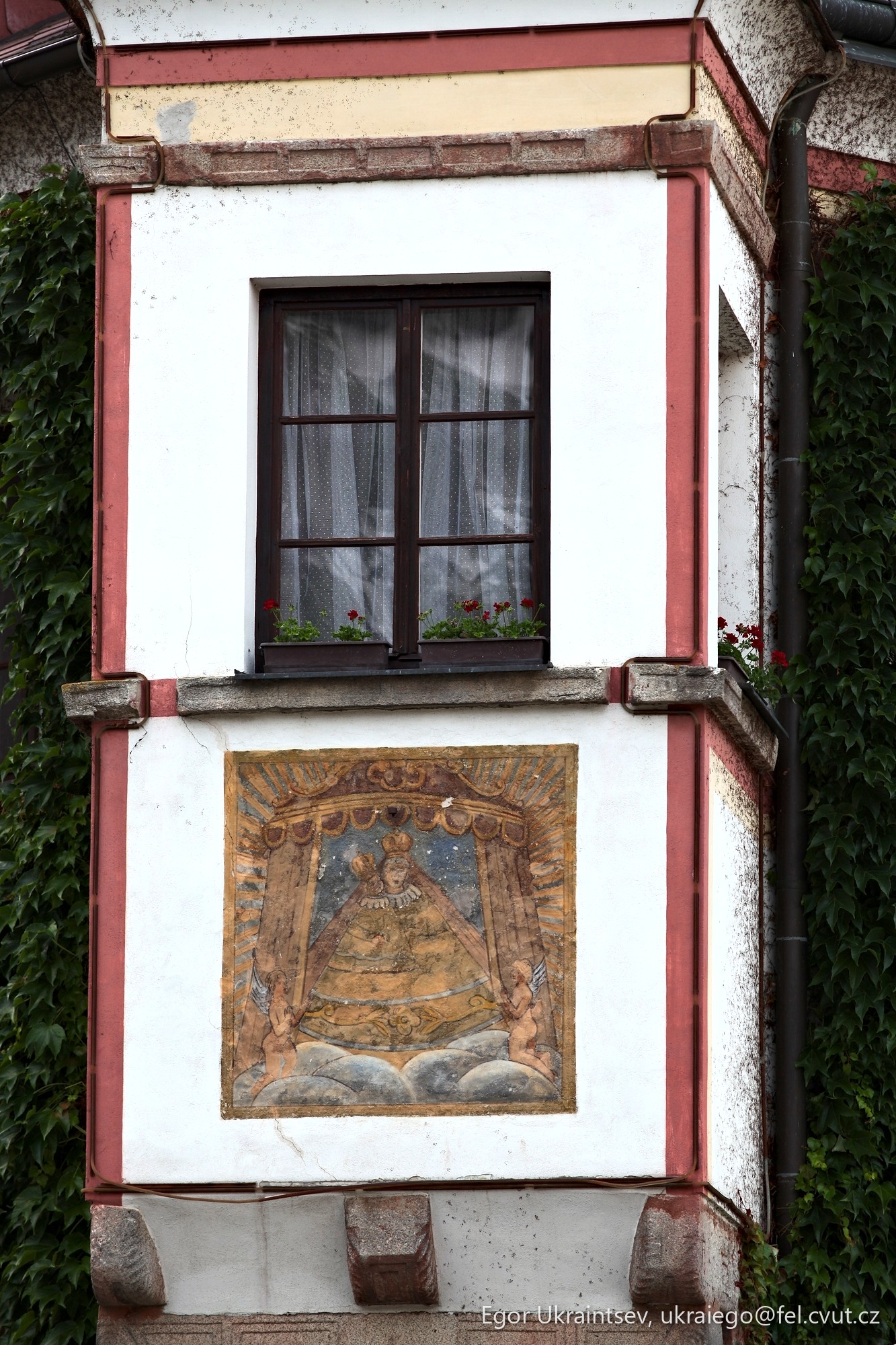 Building with a painting