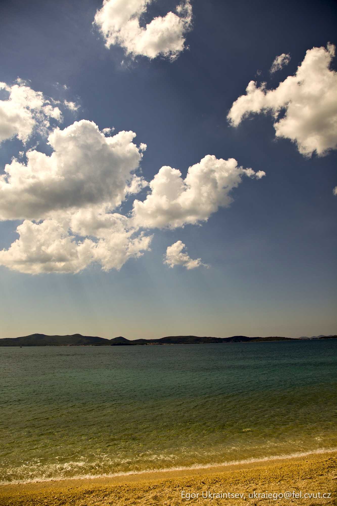 Beach with a cloudy sky