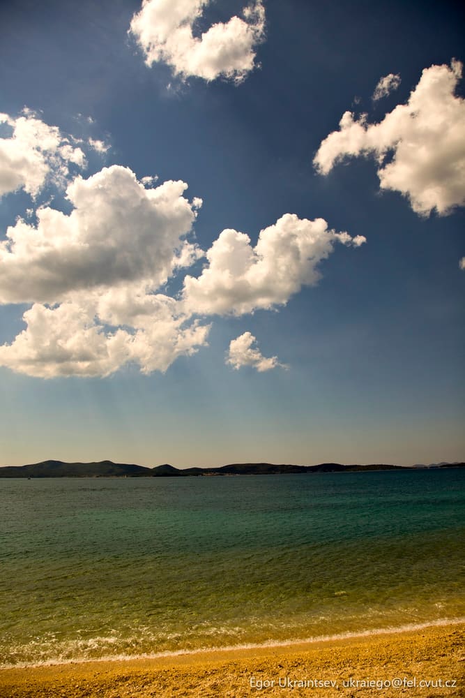 Beach with a cloudy sky