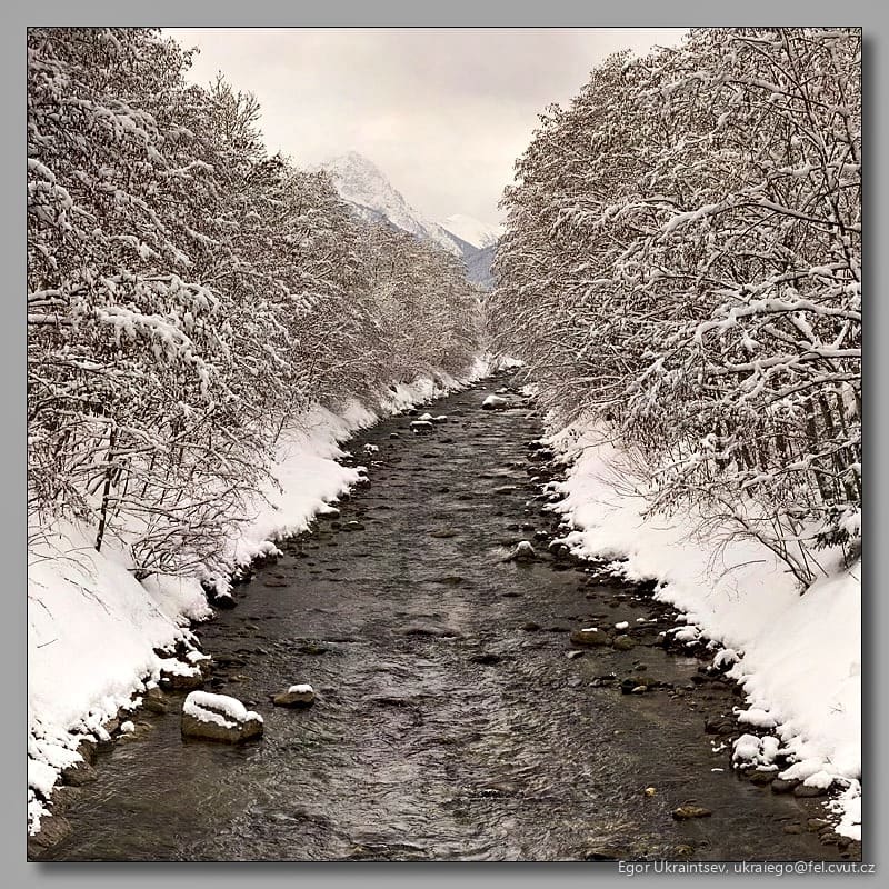 Stream in the snow