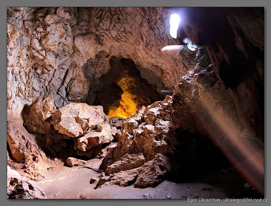 Inside of a cave