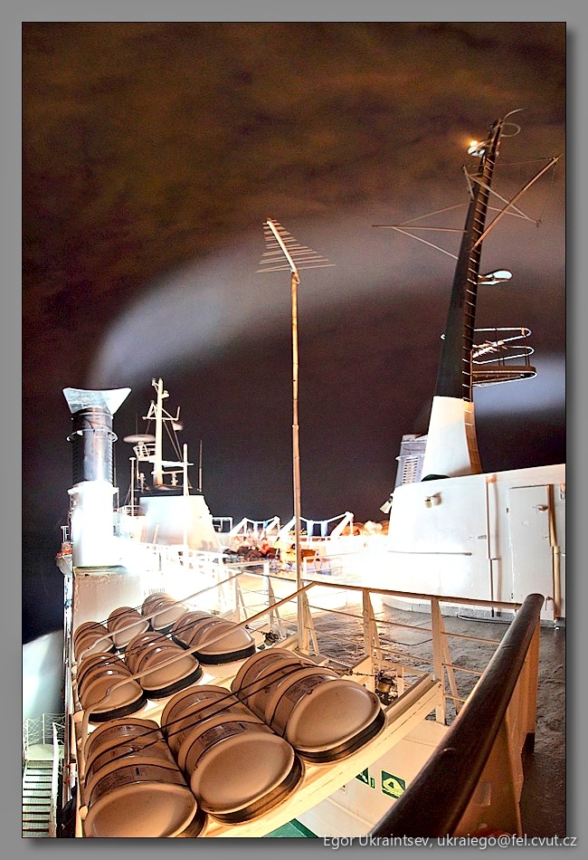 Ship at night