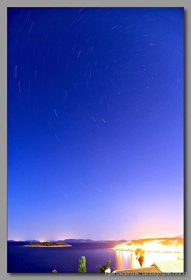 Star trails in the night
