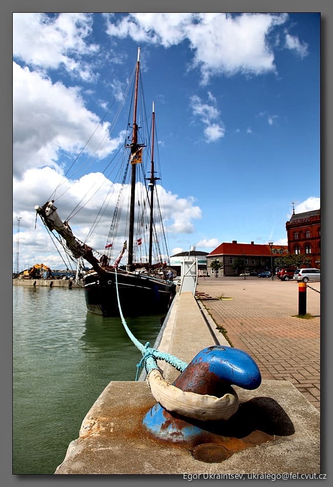 Boat docked in a harbor