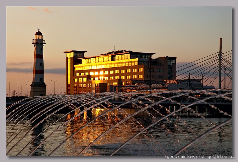 Portland harbor at sunset