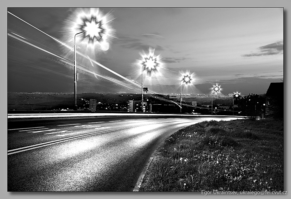 Street at night in black