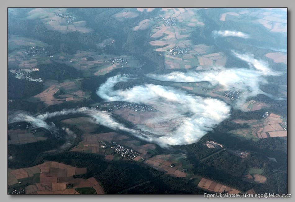 Smoke coming from a cloud