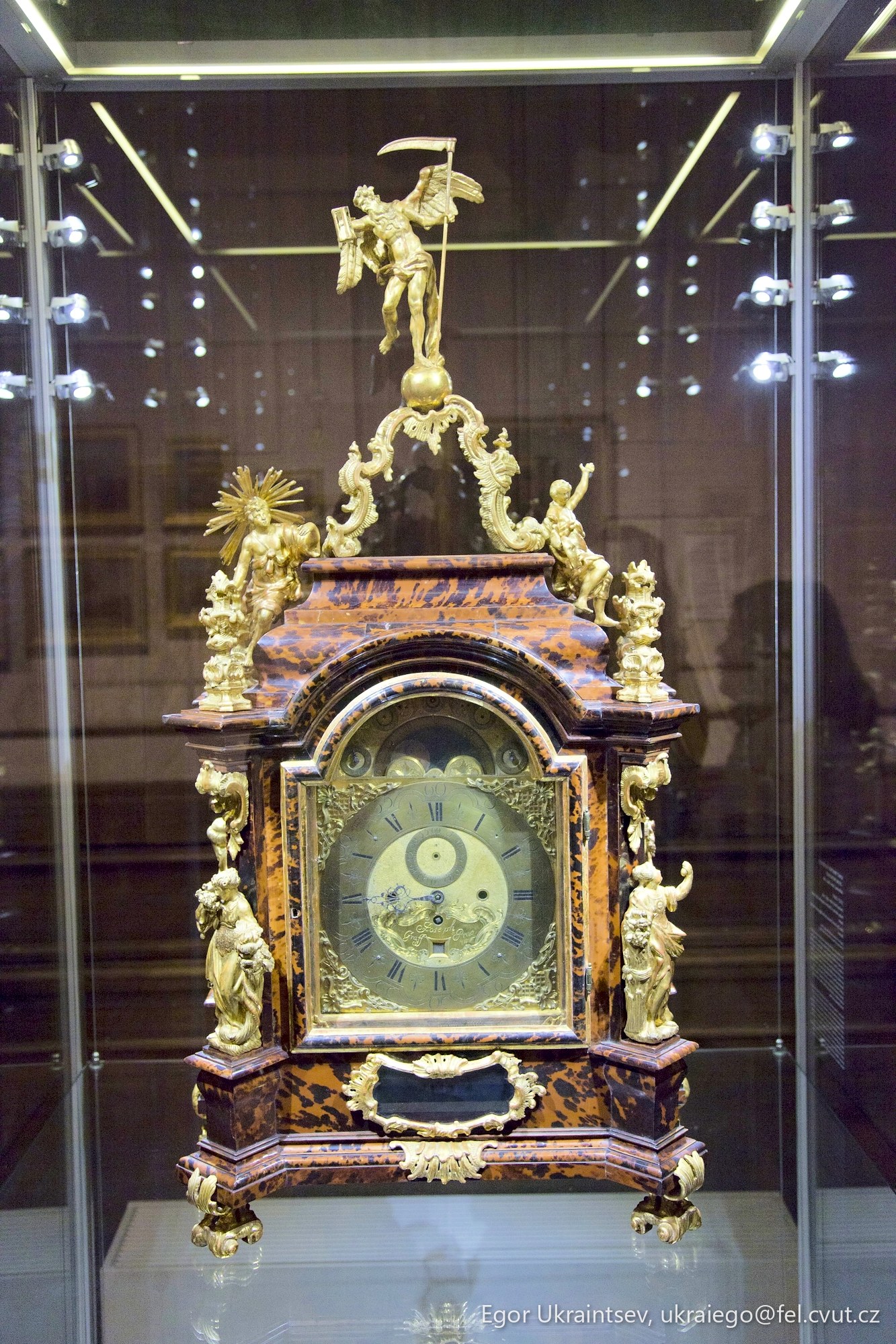 Clock in a glass case