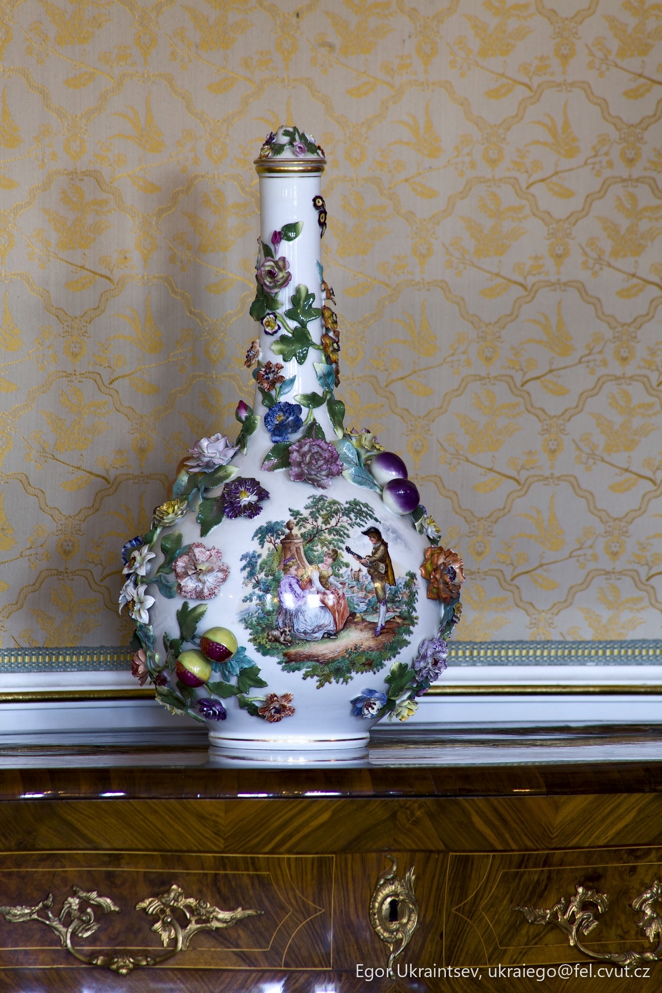 Vase on top of a dresser