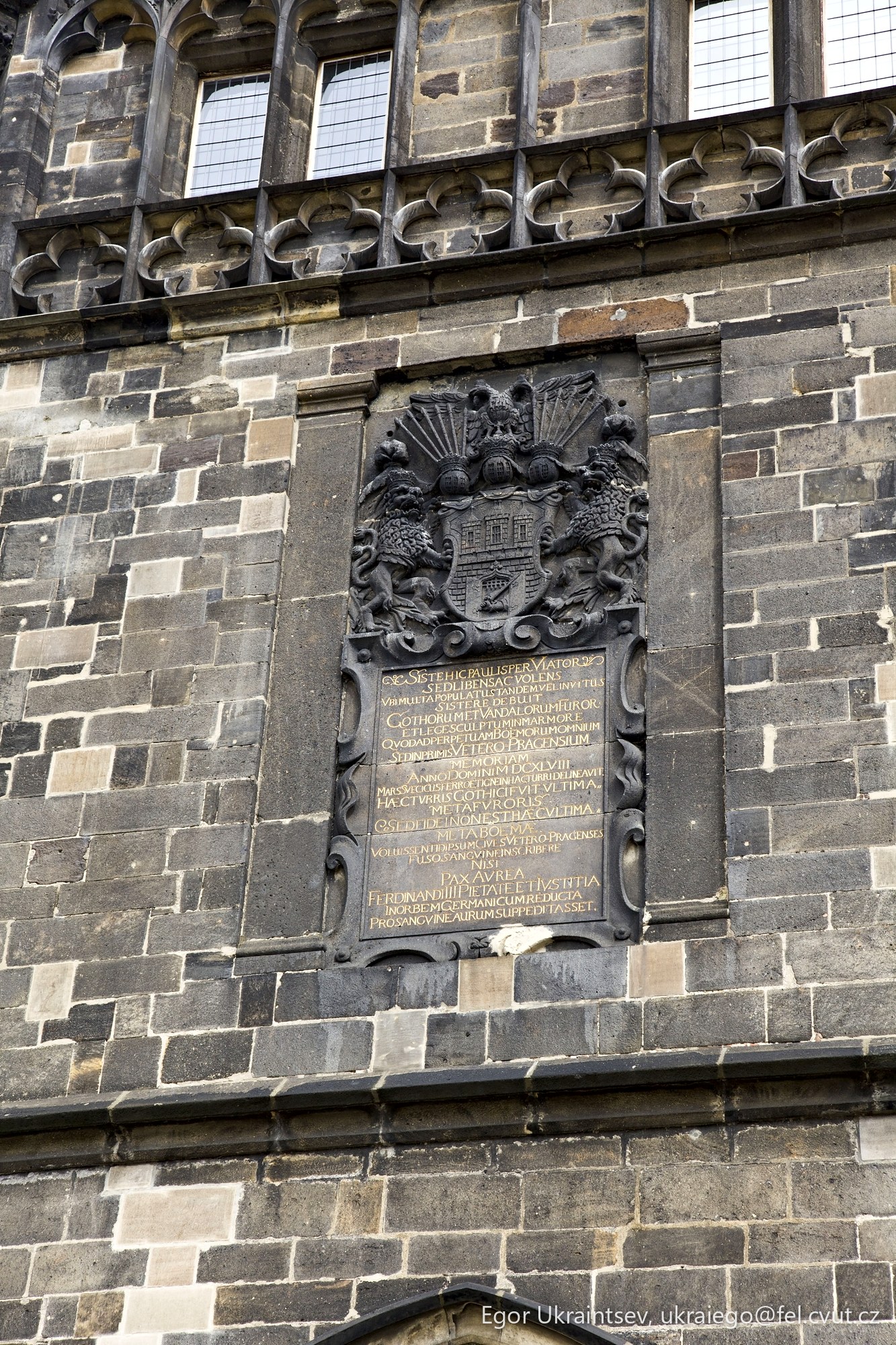 Stone building with a plaque