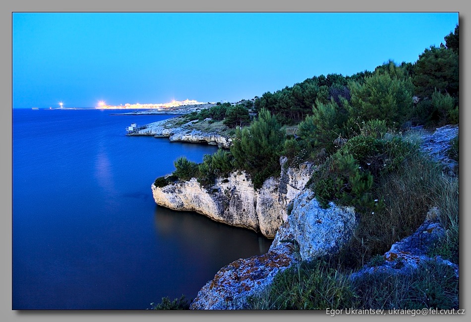 Coast at night