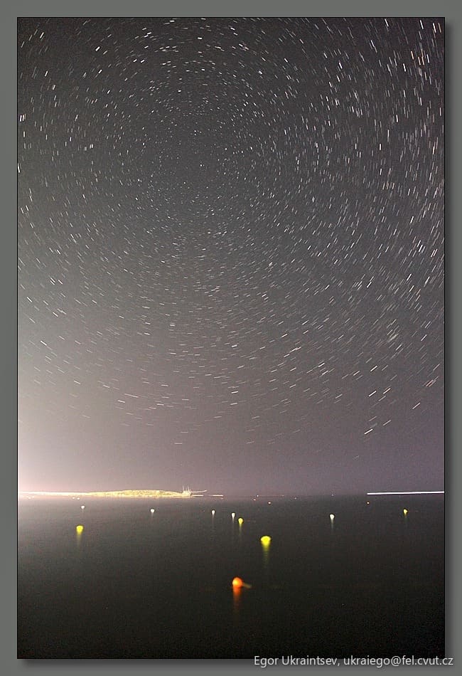 Star trails in the night