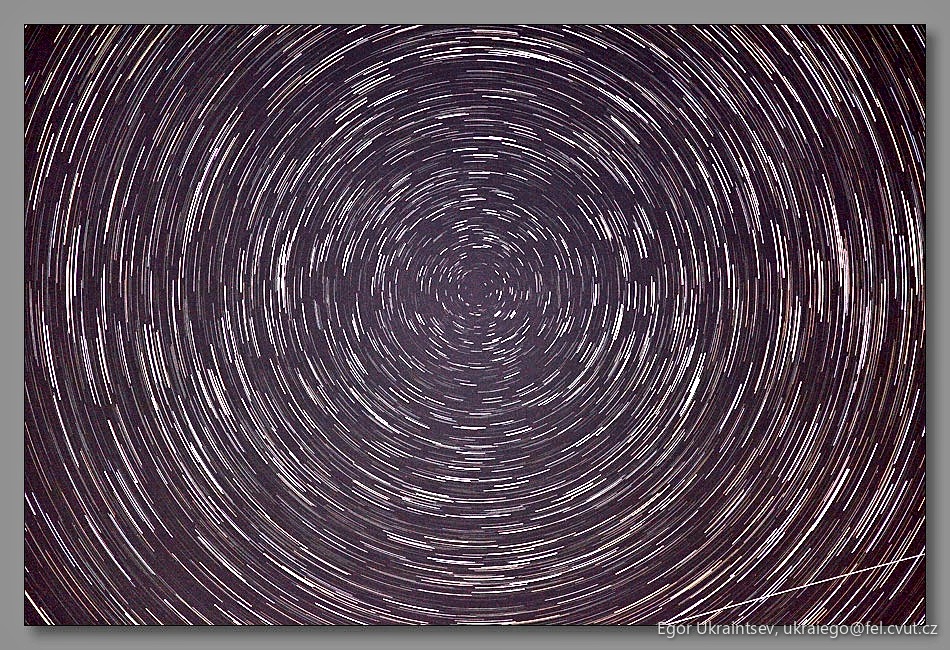 Star trail in the night