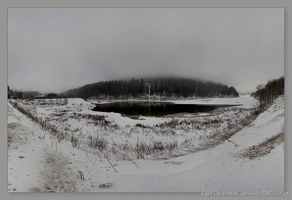 Lake in the snow