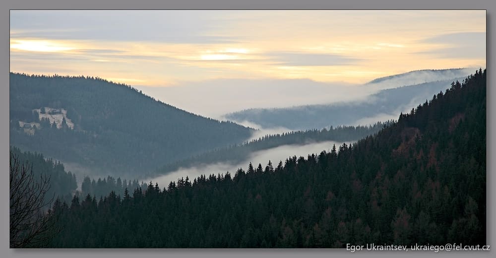 Sun rising over the mountains